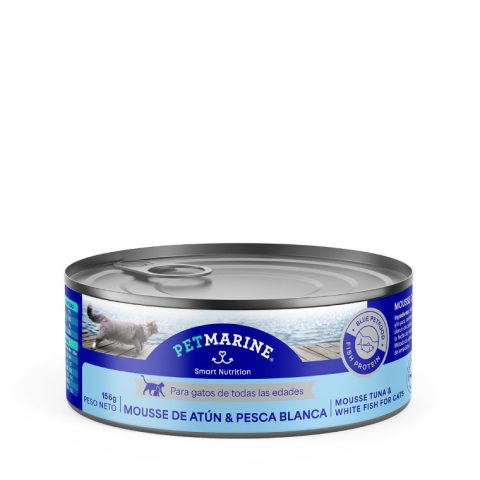 PetMarine Lata Gato Mousse de Atún & Pesca Blanca 156g