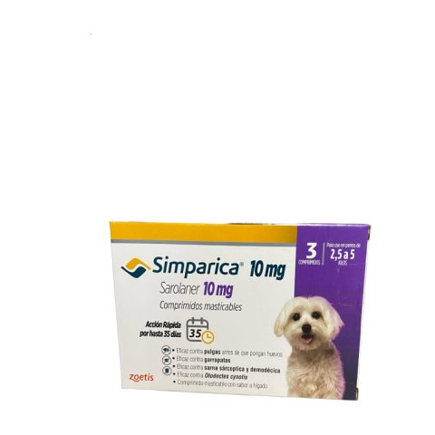 Simparica 10mg 2,5kg a 5kg 3comp