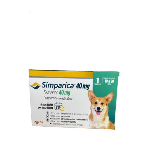 Simparica 40mg 10kg a 20kg 1comp