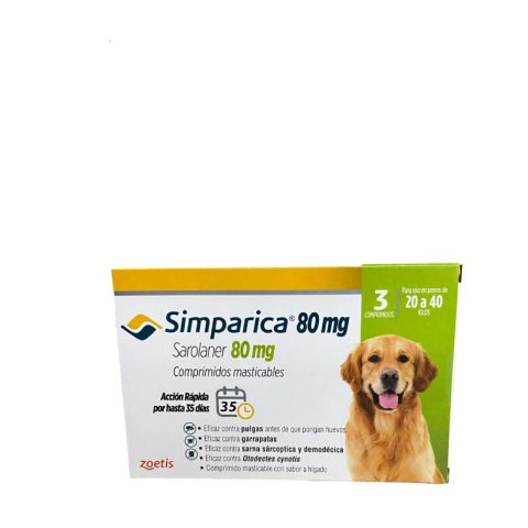 Simparica 80mg 20kg a 40kg 3comp