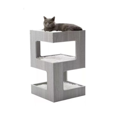 Mueble Rascador 2 Niveles para Gatos