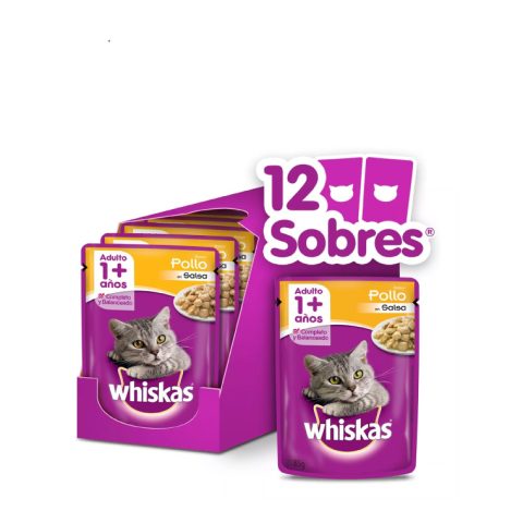 Whiskas Pouch Pollo en Salsa 85gx12und