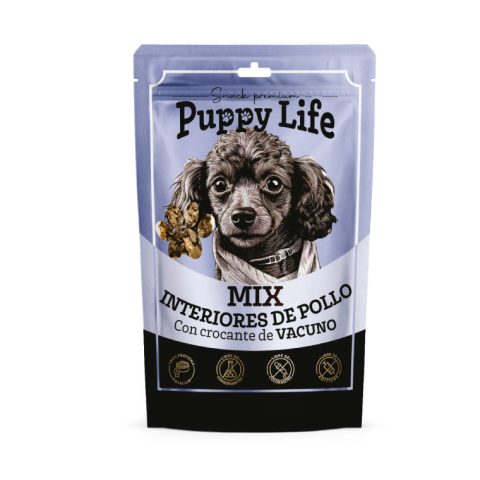 Puppy Life Snack Mix Interiores de Pollo 65g